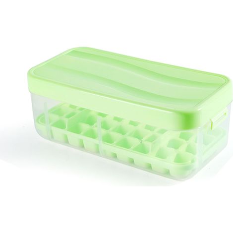 Moule à glaçons en silicone, 36 glaçons par niveau, avec couvercle et bac, presse, idéal pour thé, café, vert, usage domestique (1/5)