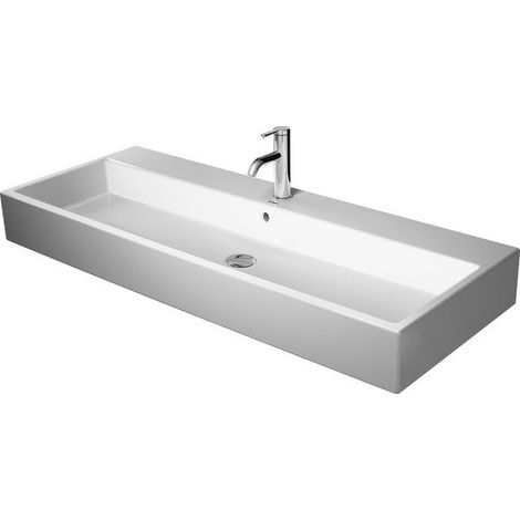 Lavabo Duravit VERO AIR sans trop pleinavec plage de robinettrie 1200x470mm 1 trou de robinetterie blanc