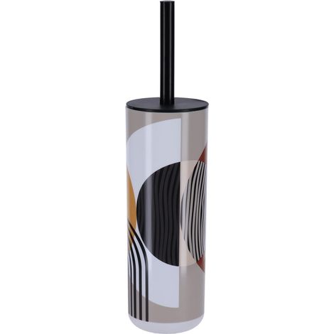 Brosse WC avec support déco Trendy Jaune et Terracotta - TENDANCE (1/3)