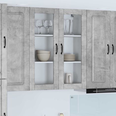 Küchenschrank Kalmar Beton Grau 80 x 31 x 100 cm Holzwerkstoff