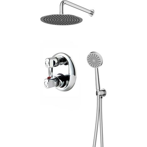 Presto Conjunto ducha termostático empotrable Atlantis 2 entradas 2 salidas redondo cromo (1/2)