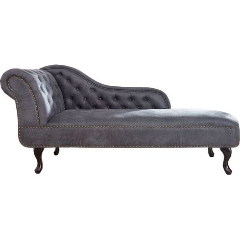 Méridienne EDGAR – Gris bleuté – Style baroque