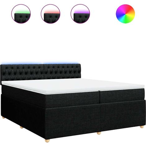 Maison Exclusive - Giroletto a Molle con Materasso Nero 200x200 cm in Tessuto