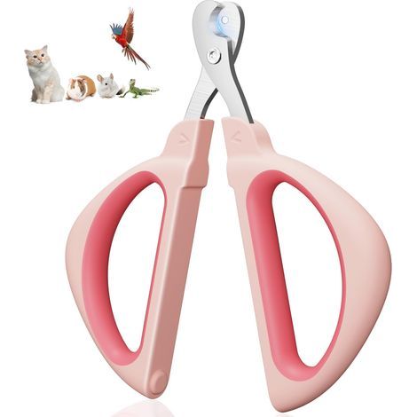 Coupe Griffes Chat, Professionnel Coupe Ongle Chat, avec Sécurité Positionnement Trou, Coupe Griffe Lapin Pour Chatons, Lapins, Cobayes, Oiseaux, Chiots, Et Petits Animaux (Rose)