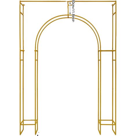 Soporte para arco de boda, acero al carbono resistente, uso versátil para eventos, dorado, 180 x 30 x 250 cm (1/2)
