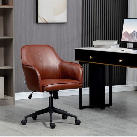 chaise bureau travail inclinable cuir marron 120 kg OKMYHOME (1/4)