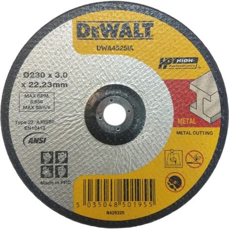 Disco para corte de metal DeWALT 230 x 22,23 mm DWA4525IA