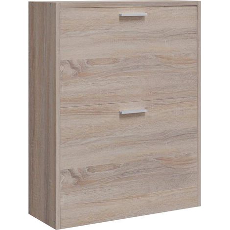 Maison Exclusive - Scarpiera in Legno Effetto Rovere con 2 Scomparti