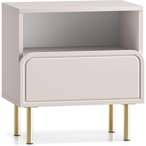 Selsey Loppa – Nachttisch mit Schublade und Fach, Kaschmirbeige, 50 cm (1/5)