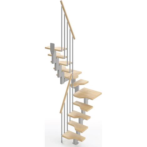 Sambatreppe aus Buchenholz - U-Konfiguration  - 11 Stufen - MINI61/U/SGMNAT-11