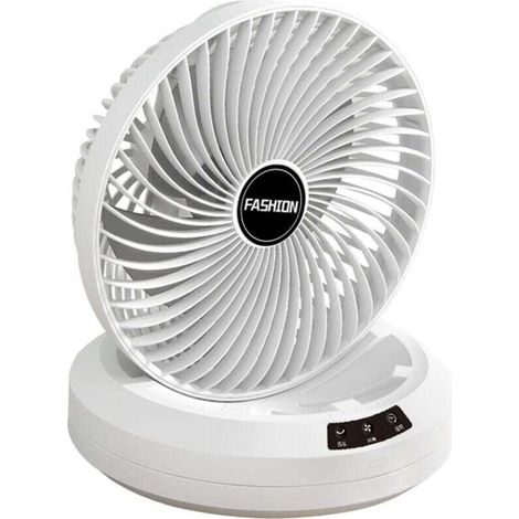 Silent Table Fan, Folding Wall Fan, Rechargeable, Suitable for Indoor and Outdoor Use, White MUMU (1/3)