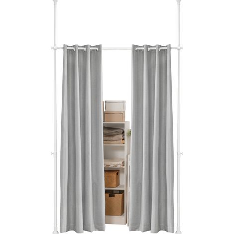 SoBuy Tenda Oscurante Regolabile, Tende oscuranti per Interni, Tende Termiche Isolanti, 2 Pannelli, Grigio Chiaro,L (162-270) x A (199-285) cm, KLS12-HG (1/5)