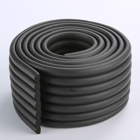 QORVA-Universel Rouleau en Mousse, 200cm x 80mm x 8mm, Epaissir Mousse Antichoc Sécurité épreuvage pour Bébé Tout Usage Anti-Crash Protection, Souple et Flexible, Noir