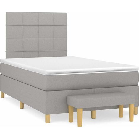 Boxspringbett mit Matratze Hellgrau 120x190 cm Stoff (1/5)