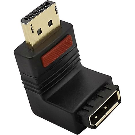 Adaptateur d'extension mâle vers femelle DisplayPort DP 60 Hz avec verrouillage 1 pièce - à plier vers le haut (1/5)
