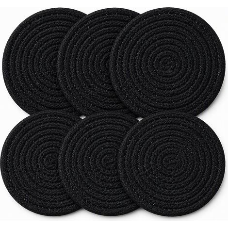 dessous-de-plat isolant noir en coton pour la maison (1/5)
