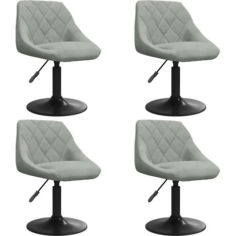 Lot de 4 Chaises pivotantes à manger,Chaise de cuisine gris clair velours CFW30774 (1/5)