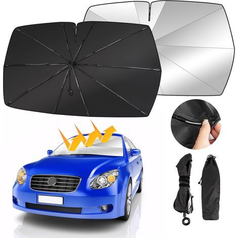 Pare-Soleil de Voiture Fenêtre Avant Pliable - Pare-Brise de Voiture - Protection UV, 140 x 74 cm (1/5)