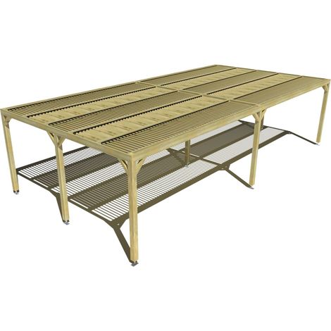 Pergola bois • 10m x 5m • indépendante • sens largeur • lames orientables bioclimatiques incluses • livraison comprise (1/3)