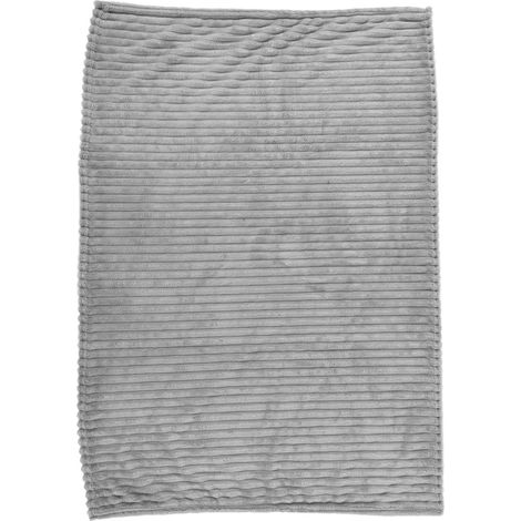 Flanell-Wohndecke, flauschig, leicht, atmungsaktiv, hochwertige Verarbeitung, stilvoll, schlicht, weich, grau (1/5)