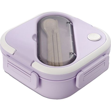 Isolierte, unterteilte Lunchbox aus Kunststoff, wasserdicht, für Schule und Büro, mikrowellengeeignet, lila (1/5)