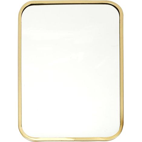 Miroir Rectangulaire Cadre Métal Doré Coins Arrondis 25x34cm (1/3)