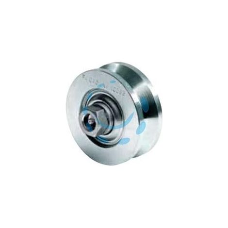 RUOTA CANCELLI GOLA V CON INGRASSATORE DUE CUSCINETTI ART.323 - mm.120x44