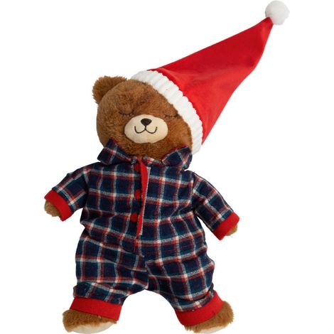 Orsacchiotto con pigiama e cappello di Babbo Natale, decorazioni natalizie da 30 cm (1/4)