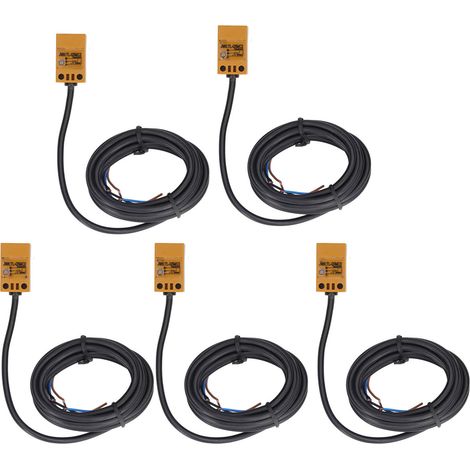 5 Stück Näherungsschalter NPN, normalerweise geschlossen, Schutzart IP65, Ansprechfrequenz 28 Hz, Näherungssensor 10–30 V DC, 200 mA (1/5)