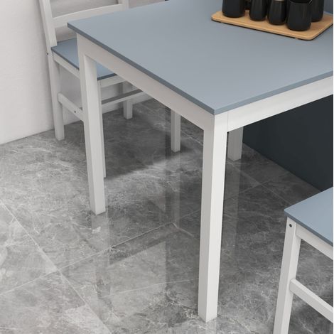Set da pranzo 3 pezzi in pino grigio e bianco per 2 persone, tavolo quadrato 75x75 cm con 2 sedie (1/5)
