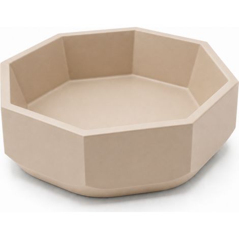 Bol geométrico octogonal beige, diseño moderno. (1/3)