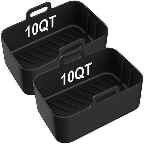 Lot de 2 doublures en silicone pour friteuse à air Ninja DZ401 DZ550 Dual, réutilisables, antiadhésives, 10 QT, neuves (1/5)