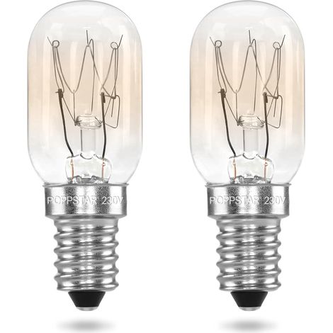 2er-Pack E14 15W warmweiße Glühbirnen für die Innenbeleuchtung von Kühlschrank, Gefrierschrank und Nähmaschine (1/5)