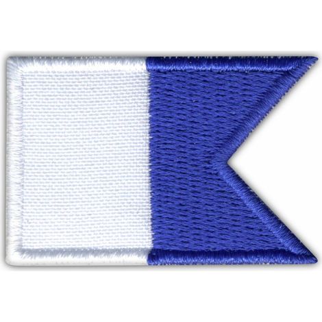 Aufnäher „Taucherflagge Alpha“ – Magnetische Rückseite – Gestickter Aufnäher/Abzeichen/Emblem