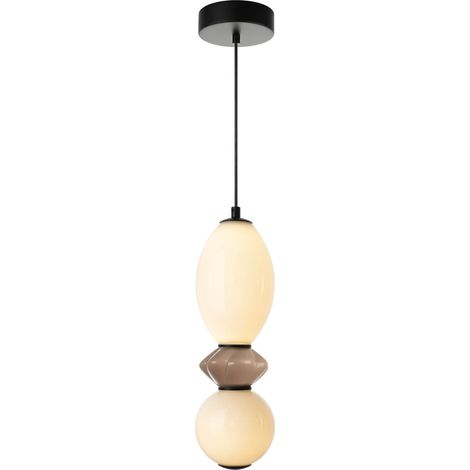 Suspension BALOS verre céramique LED 12W Italux noir (1/2)