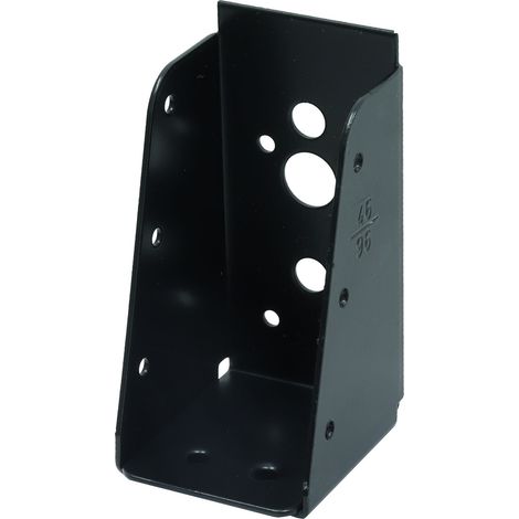 Wovar – Support de poteau noir galvanisé sans lèvre – Dimensions 4.5 x 9 cm – Fixation robuste pour poutres en bois dur – Applications de construction