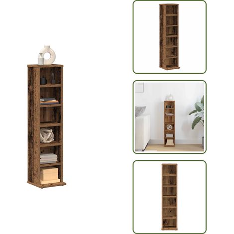 vidaXL CD-Regal Altholz-Optik 21x20x88 cm Holzwerkstoff (1/5)
