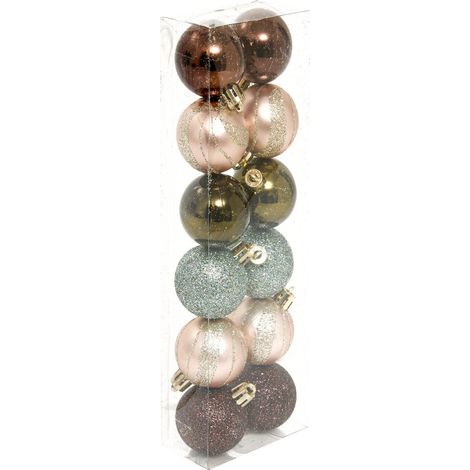 Déco de sapin Lot de 12 Boules de Noël D 4 cm - Multicolore - Feeric Christmas (1/5)
