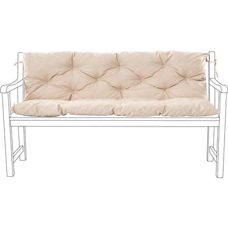 Gardenista - Cuscini per panche da esterno e cuscini per schienale, cuscino per panca a 3 posti resistente all'acqua, 150x50x5 cm Cuscini per panche morbidi e spessi - Pietra (1/5)
