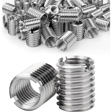 20 Pièces Inserts Filetés M8 à M6 x 8 mm Adaptateurs de Filetage Acier Inoxydable, Manchon Fileté Réducteur, avec Filetage Externe, Projets de Meubles, Appareils, Mécaniques, Automobiles (1/5)