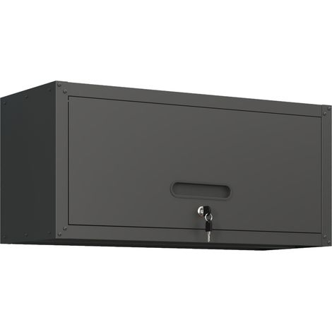 Armoire murale en métal avec serrure, rangement pour outils, acier 34,5 x 75 x 30 cm, pour garage et atelier (1/5)