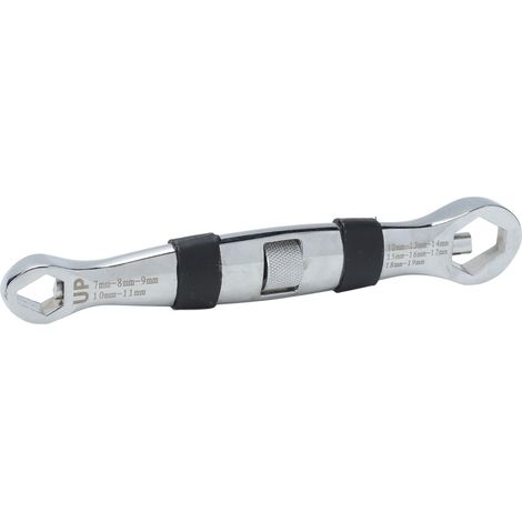 Clé multifonctionnelle réglable 23 en 1, Double extrémité, en acier au Chrome Vanadium, à bouche plate, à tige courte, 7 à 19mm (1/5)
