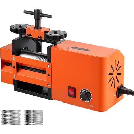 Mophorn Máquina de Laminación Eléctrica 3 en 1 para Joyería, Herramienta de Bricolaje para Crear Anillos, con Función de Laminado Plano, Cuadrado y Redondo, Espesor Ajustable de 0,03 a 7 mm (1/5)