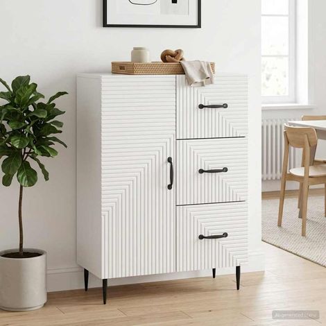 vidaXL Credenza Bianco Lucido 66 x 34,5 x 89,5 cm Legno (1/5)