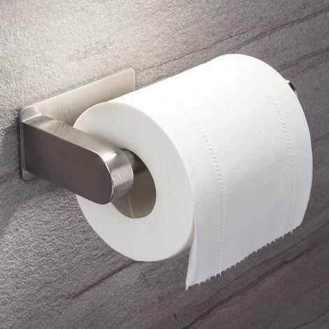 Self-adhesive toilet paper holder, no drilling required, wall-mounted paper holder, stainless steel toilet roll holder, toilet paper dispenser (1/4)