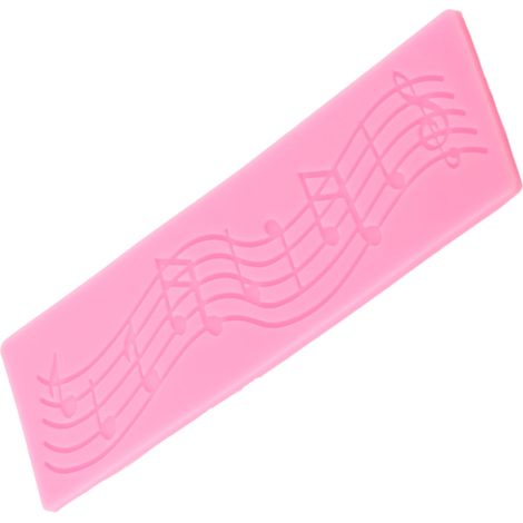 Silikonform mit Musiknoten für Fondant, Zuckerpaste und Tortendekoration – Flexible Matte mit Musikmotiven, vielseitiges Backwerkzeug. (1/5)