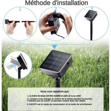 Guirlande Lumineuse Solaire Extérieur - - 300LED 30M - Blanc - Coloré - LED intégrée - Energie solaire (1/4)