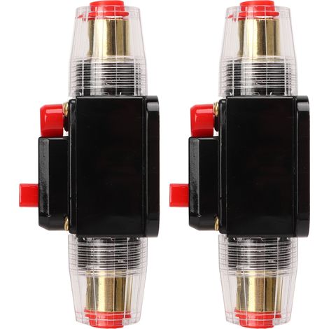 Disjoncteur en ligne 12-24 V avec porte-fusible à réarmement manuel, cosses de batterie et gaine thermorétractable pour système audio de voiture ou de bateau, 60 A (1/5)
