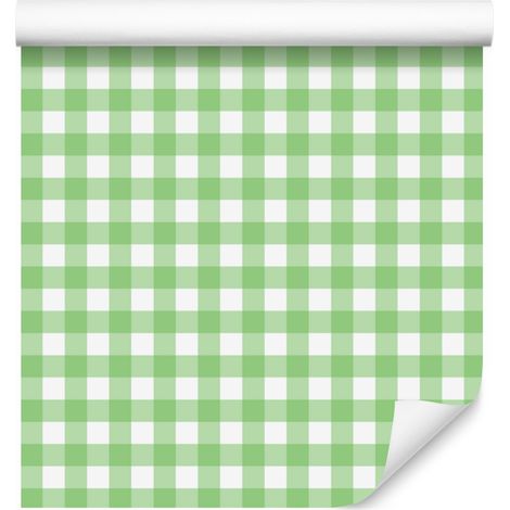 Carta da parati con motivo a tessuto color menta e bianco per soggiorno e camera da letto, 50x1000 cm. (1/5)