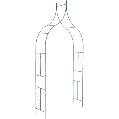 Supporto per arco di rose per piante rampicanti decorazione da giardino 215x37 cm in metallo verde 100003860